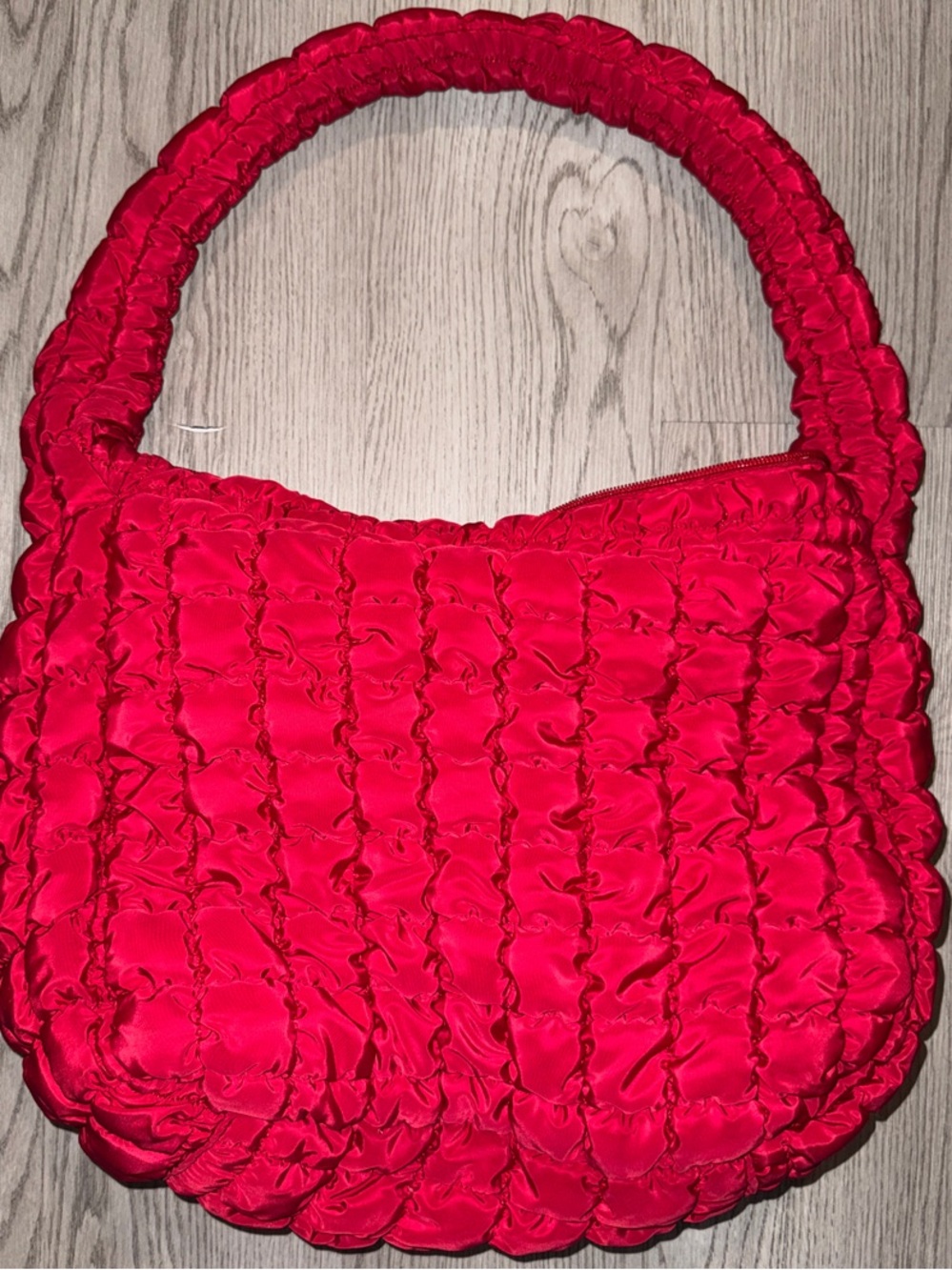wild fable Red Quilted Ruched Shoulder Bag